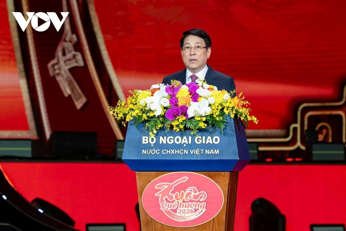 President Luong Cuong speaks at the Homeland Spring 2026 programme for overseas Vietnamese