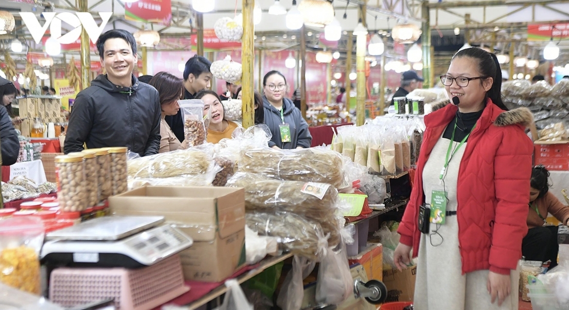 Many residents take time to visit the fair to shop for Tet goods.