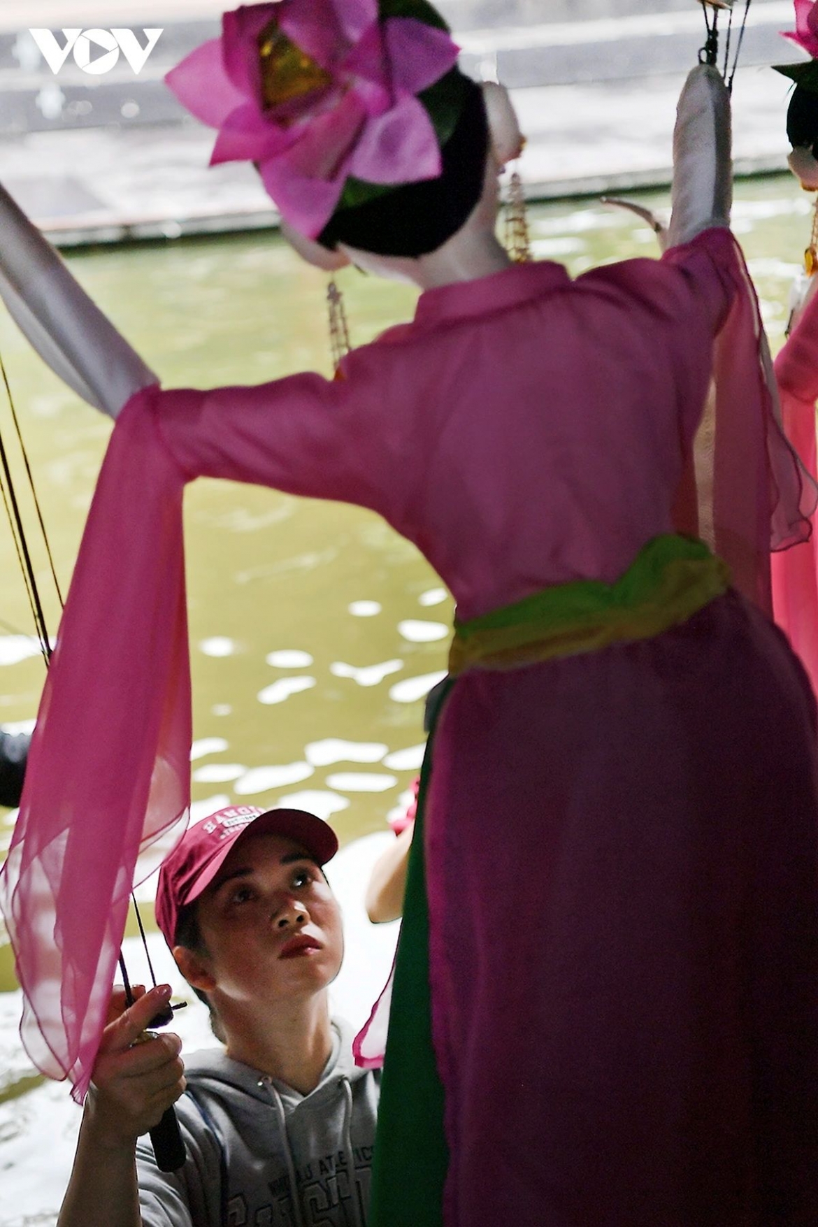 Every hand movement and puppet gesture is carefully corrected and practiced on land before the performers move into the water to rehearse together at the puppetry pavilion.