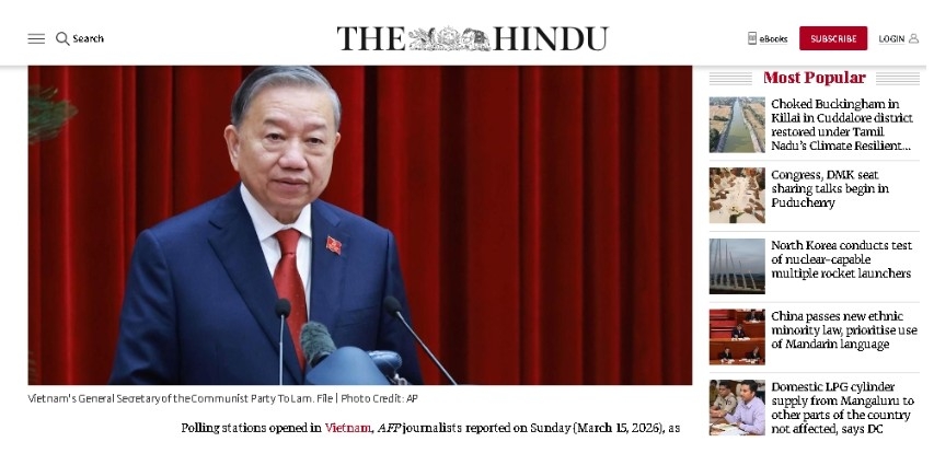 Indian media report on Vietnam’s election day