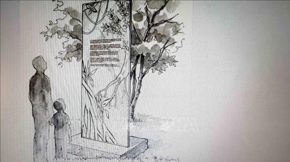 The memorial plaque for victims of Agent Orange/dioxin is expected to be inaugurated in spring 2026 at Choisy Park in Paris’s 13th arrondissement, France (Photo: VNA)