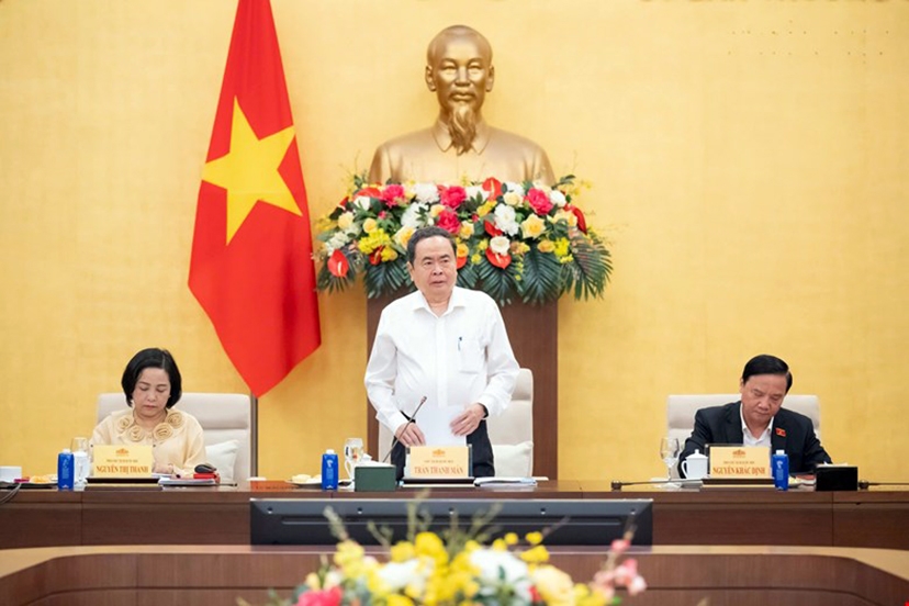 National Assembly Chairman Tran Thanh Man speaks at a National Assembly meeting in Hanoi on March 26 to examine preparations for the first session of the legislature following the mid-March election. (Photo: quochoi.vn)