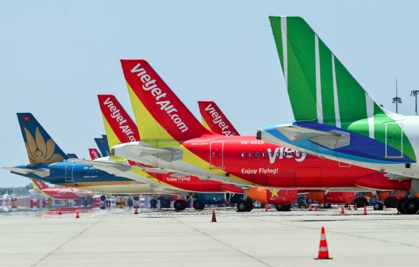 Aircraft of Vietnamese airlines at Noi Bai International Airport