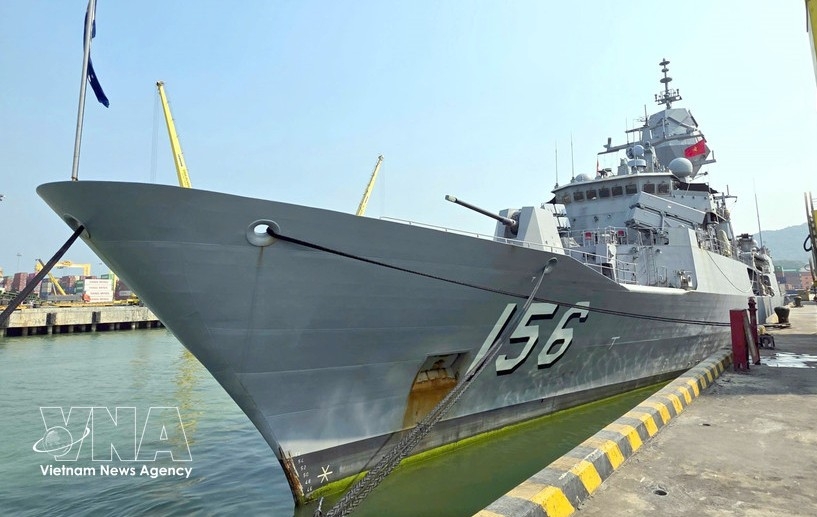 Australian navy ship docks at Tien Sa Port in Da Nang (Photo: VNA)