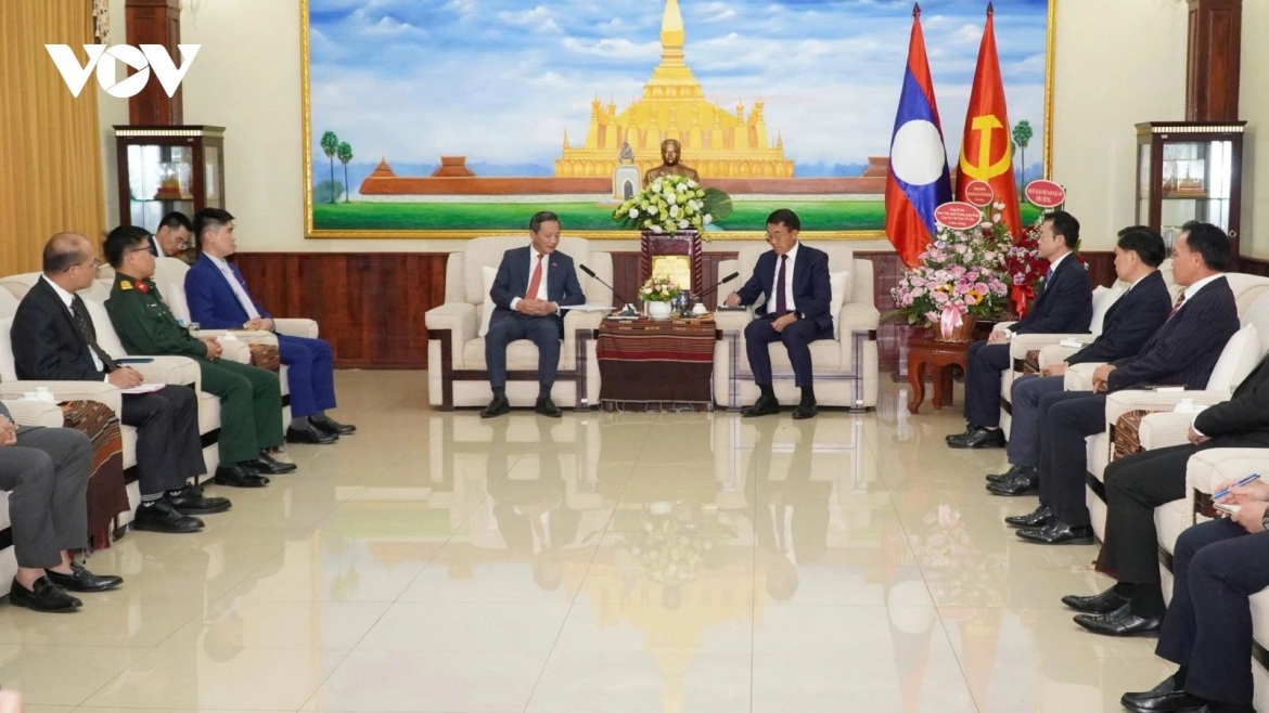 The two officials review cooperation milestones in Vietnam - Laos relations