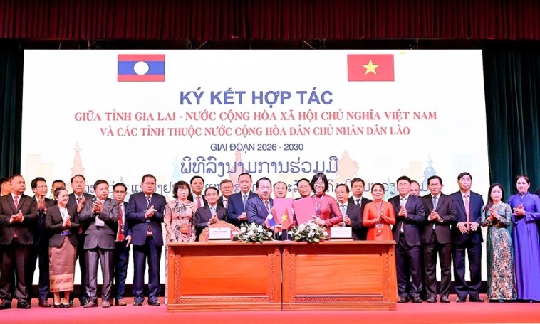 Gia Lai province and southern Lao provinces sign cooperation agreement (Photo: qdnd.vn)