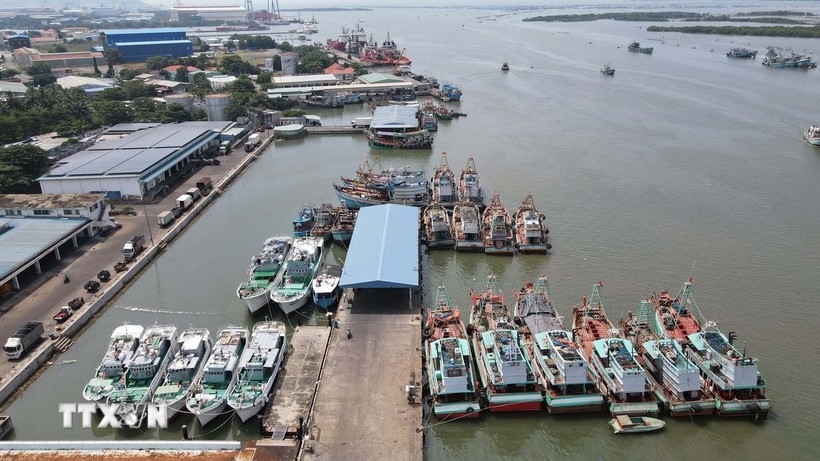 Vessels dock at Cat Lo fishing port in Phuoc Thang ward, Ho Chi Minh City. (Photo: VNA)