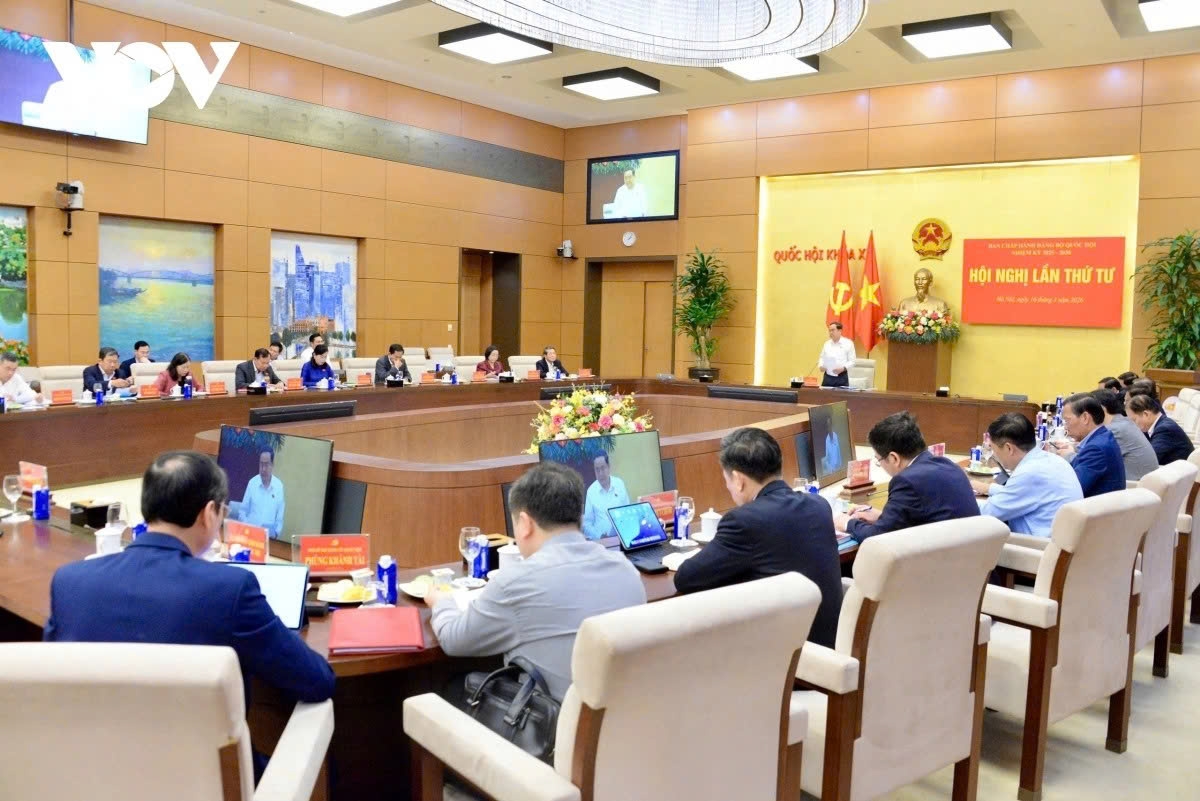 National Assembly Chairman Tran Thanh Man chairs the fourth conference of the Party Committee of the National Assembly for the 2025–2030 term in Hanoi on March 16