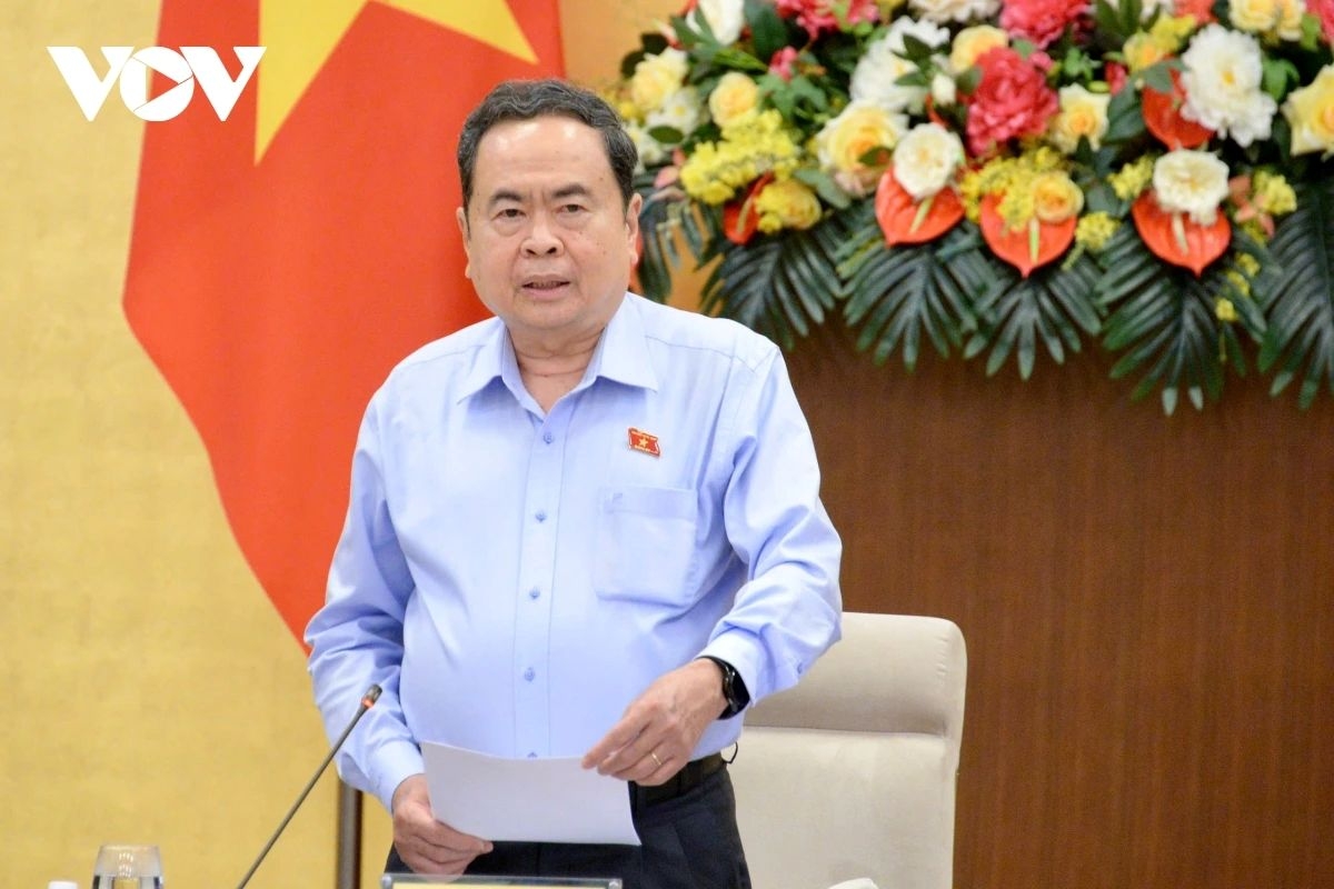 National Assembly Chairman Tran Thanh Man speaks at the session