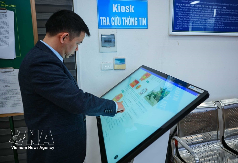 A view of a smart border-gate model at the No. II Kim Thanh international road border gate in Lao Cai province. (Photo: VNA)