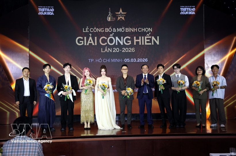 At the launch ceremony of the 20th Devotion Awards and opening of the voting portal in Ho Chi Minh City on March 5.