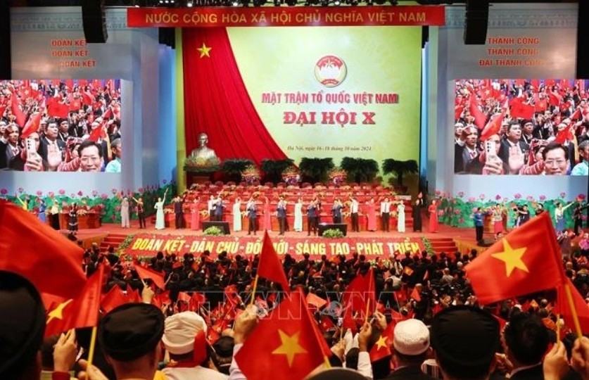 Art performance marking the opening session of the 10th Congress of the Vietnam Fatherland Front (File photo: VNA)