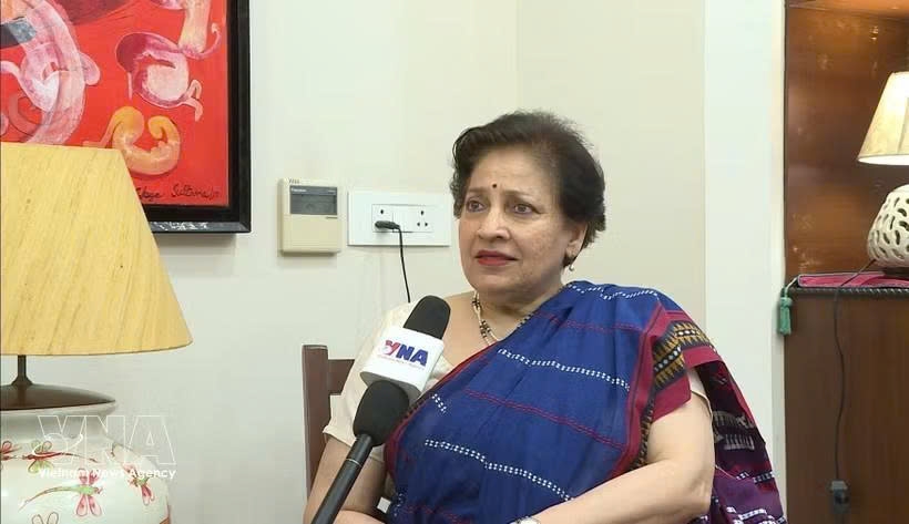 Former Indian Ambassador to Vietnam Preeti Saran in an interview given the Vietnam News Agency. (Photo: VNA)