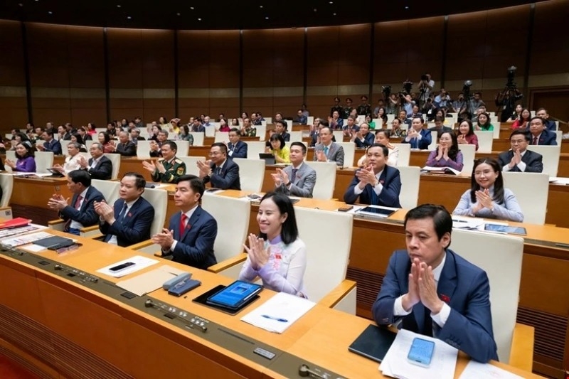National Assembly deputies at the plenary session in Hanoi on April 7
