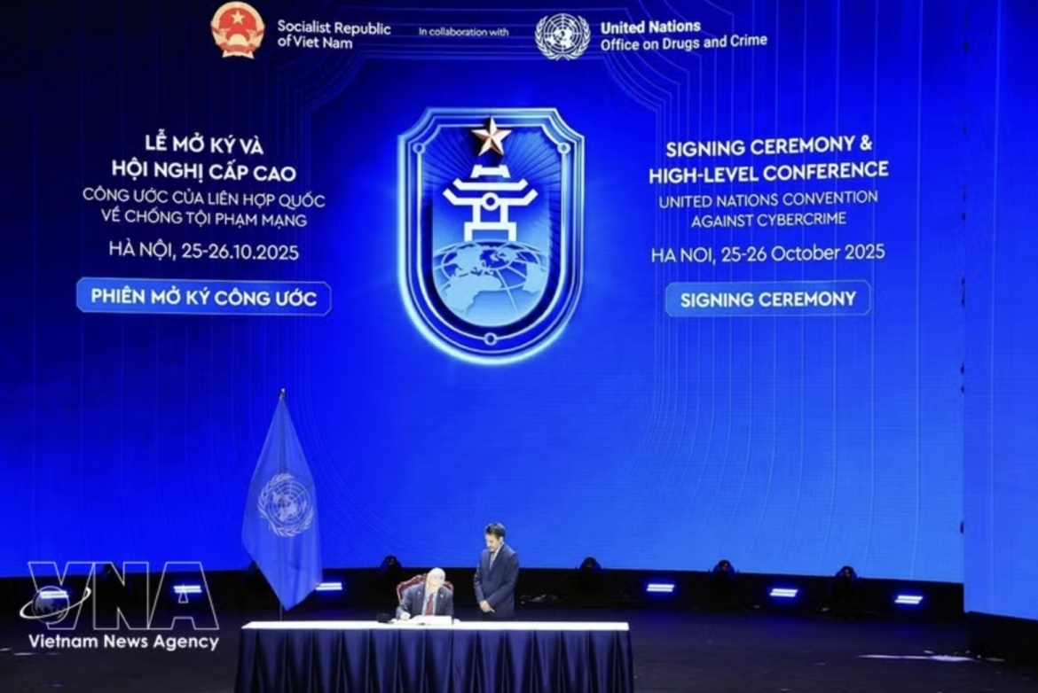 The signing ceremony and high-level conference on the UN Convention against Cybercrime take place in Hanoi on October 25–26, 2025. (Photo: VNA)