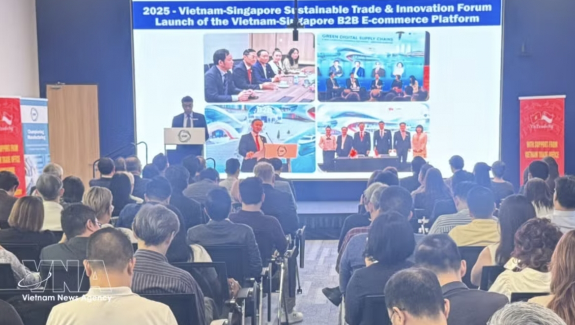 The Vietnam – Singapore business networking programme held in Singapore on April 17. (Photo: VNA)