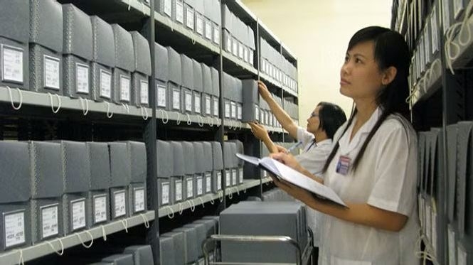 A corner of the archives of the Archives Department of the Communist Party of Vietnam Central Committee Office (Photo courtesy of the office)