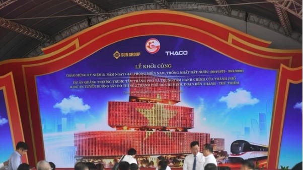 At the ground-breaking ceremony