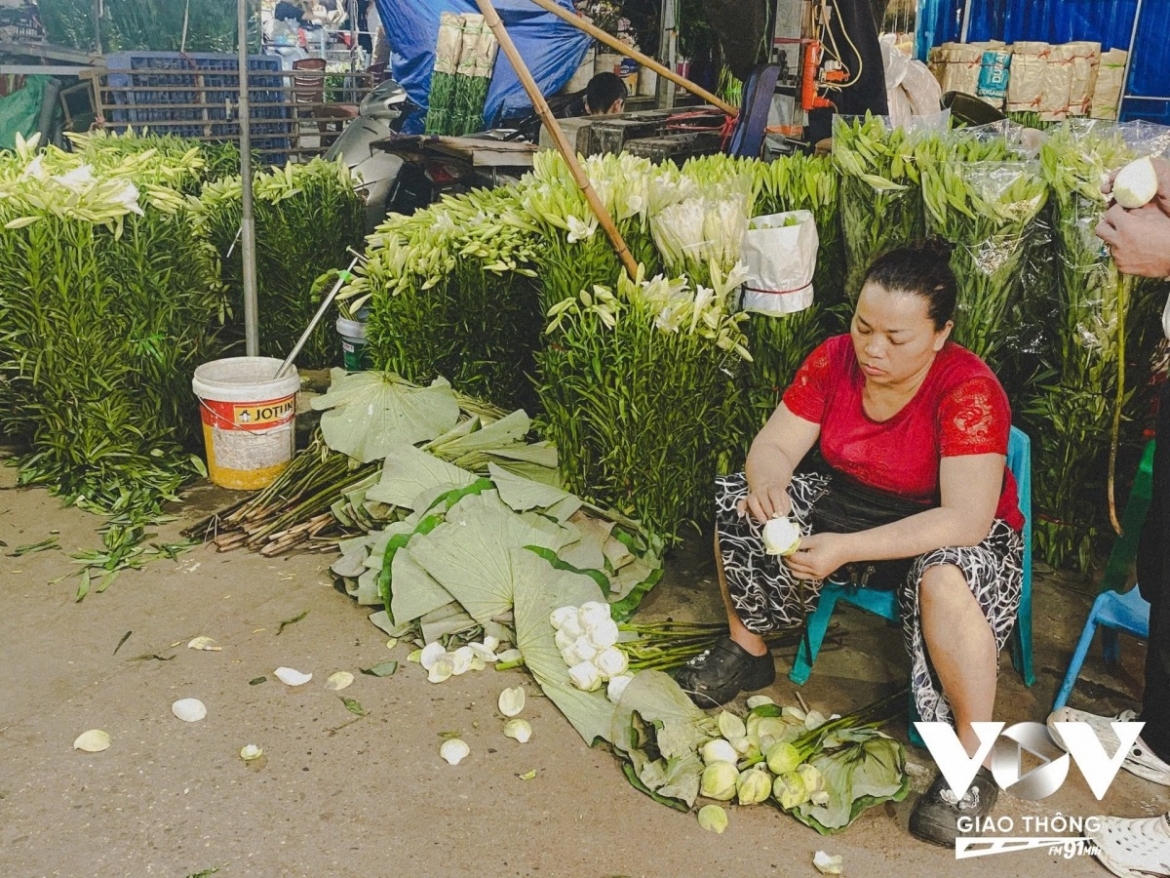 Nguyen Thi Kim Anh of Tay Tuu ward in Hanoi says her family sources flowers from the village every year to sell at Quang An flower market.
