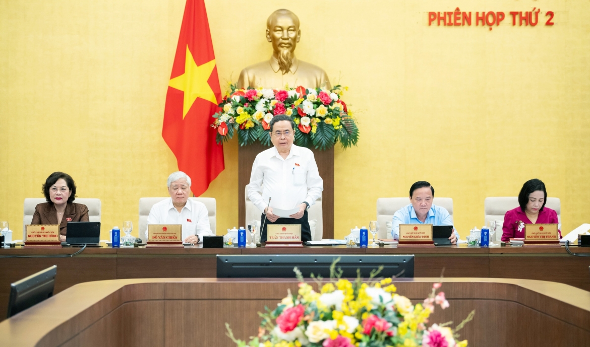 National Assembly Chairman Tran Thanh Man presides over the second session of the National Assembly Standing Committee in Hanoi on May 11