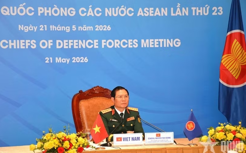 General Nguyen Tan Cuong attends the 23rd ASEAN Chiefs of Defence Forces Meeting (ACDFM-23) on May 21. (Photo: qdnd.vn)