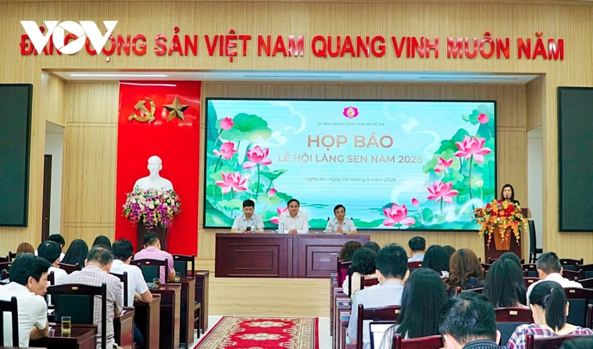 Delegates attend a press conference on the 2026 Sen Village Festival