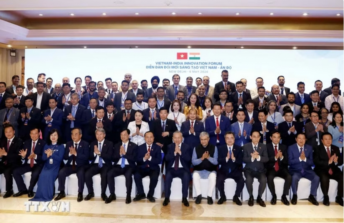 Party General Secretary and President To Lam attends the Vietnam-India Innovation Forum in New Delhi on May 6 during his State visit to India. (Photo: VNA)