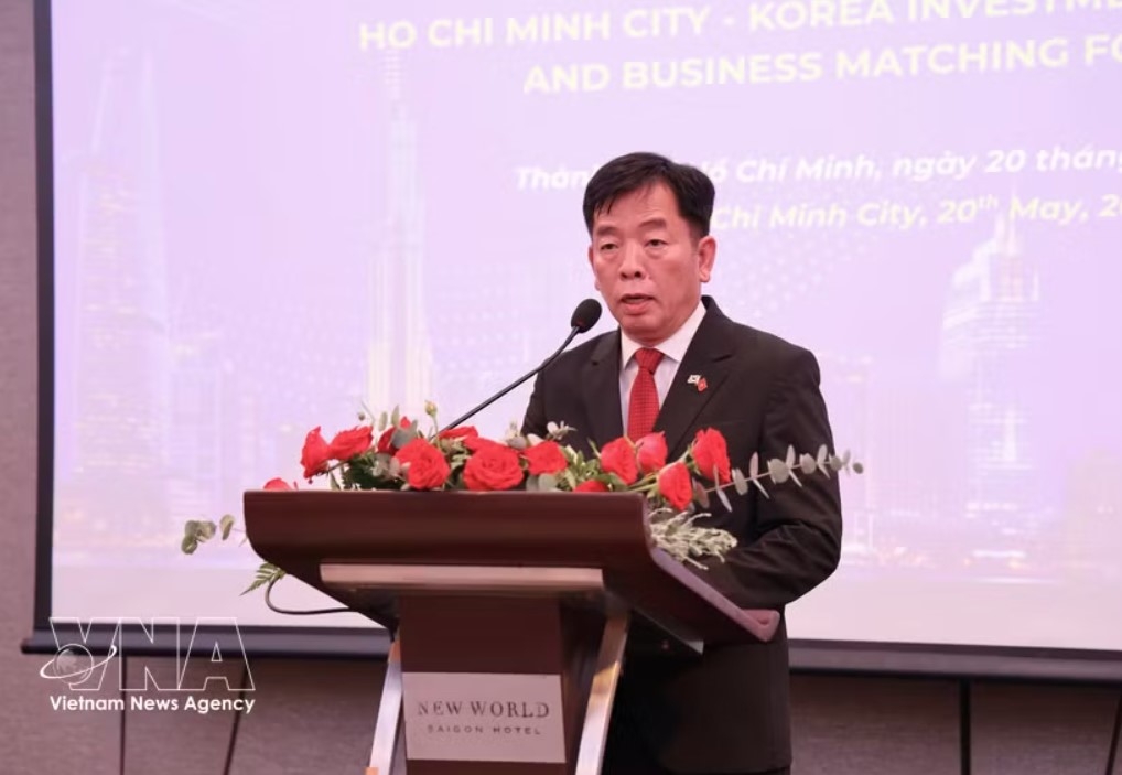 Vietnamese Ambassador to the Republic of Korea Vu Ho speaks at the forum. (Photo: VNA)