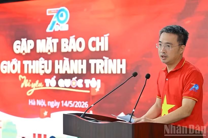 Secretary of the Ho Chi Minh Communist Youth Union Central Committee and VYF President Nguyen Tuong Lam addresses the event