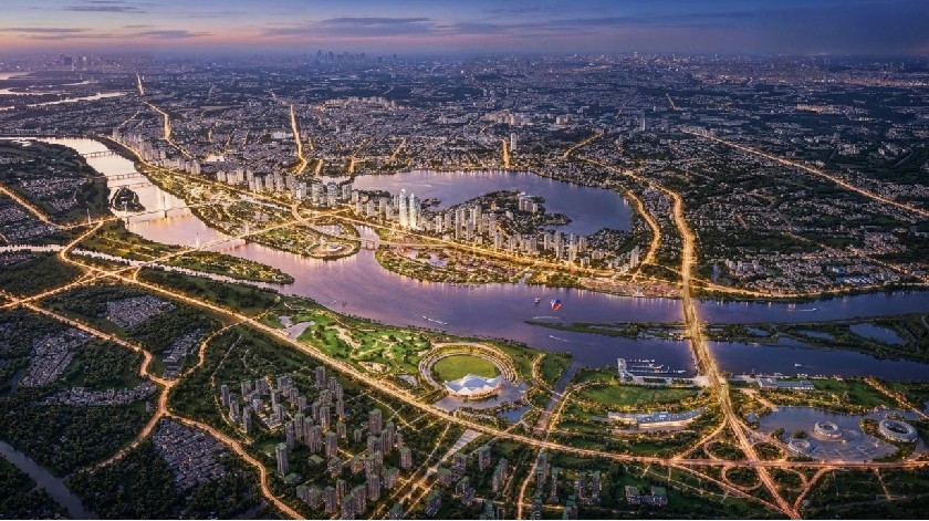 The Red River serves as Hanoi’s main ecological and cultural axis linking the capital with surrounding economic corridors.