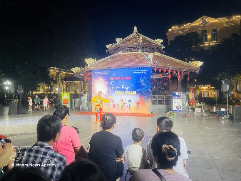 Onlookers are captivated by circus acts