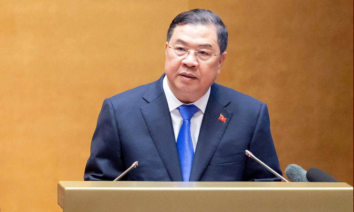Deputy Prime Minister Pham Gia Tuc speaks at a national conference in Hanoi on June 30 to study and implement the Politburo’s Resolution No. 10 on the development of the foreign-invested sector