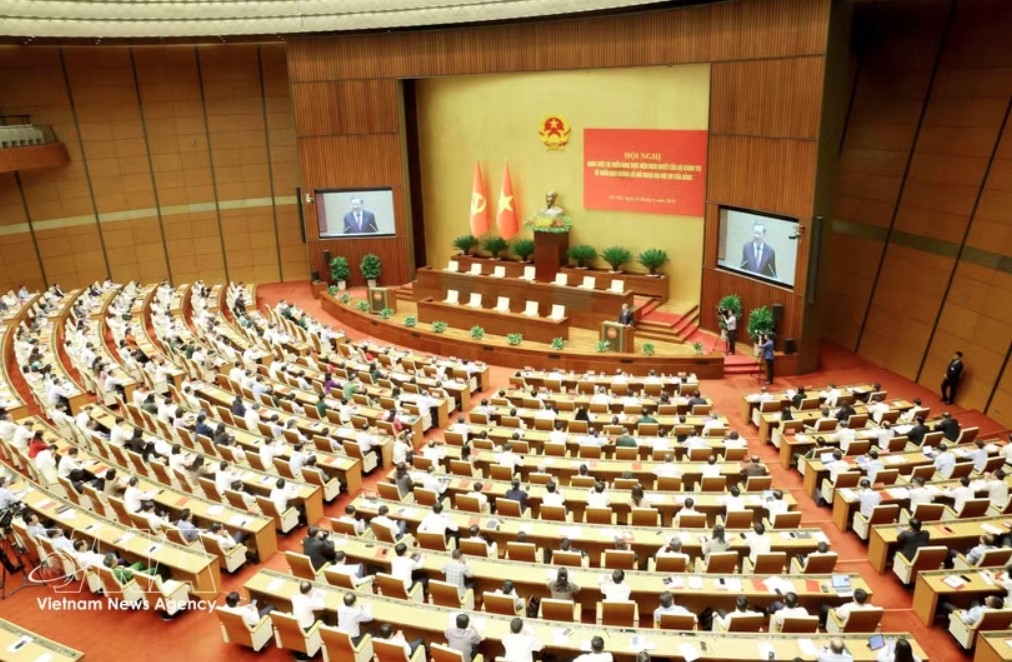 Delegates attend a conference to disseminate and implement the Politburo’s Resolution on carrying out the foreign policy orientations set forth by the 14th National Party Congress. (Photo: VNA)