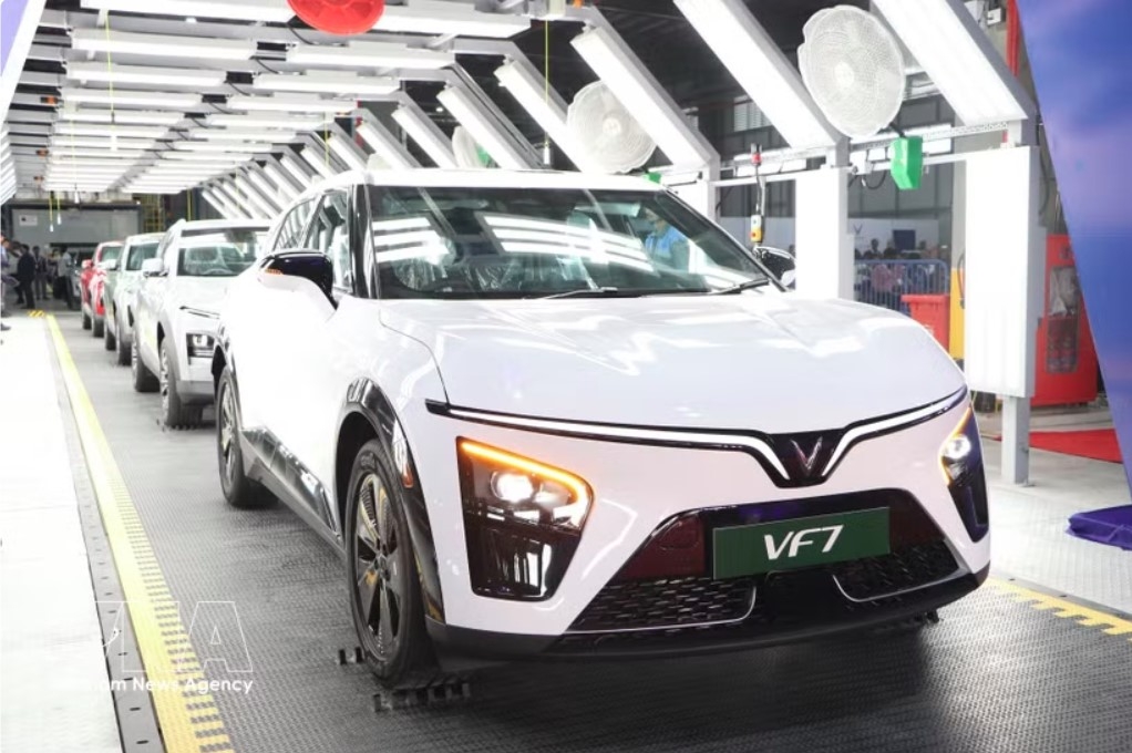 Electric vehicles produced at VinFast’s manufacturing plant in India. (Photo: VNA)