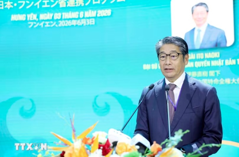Japanese Ambassador to Vietnam Ito Naoki addresses the event (Photo: VNA)