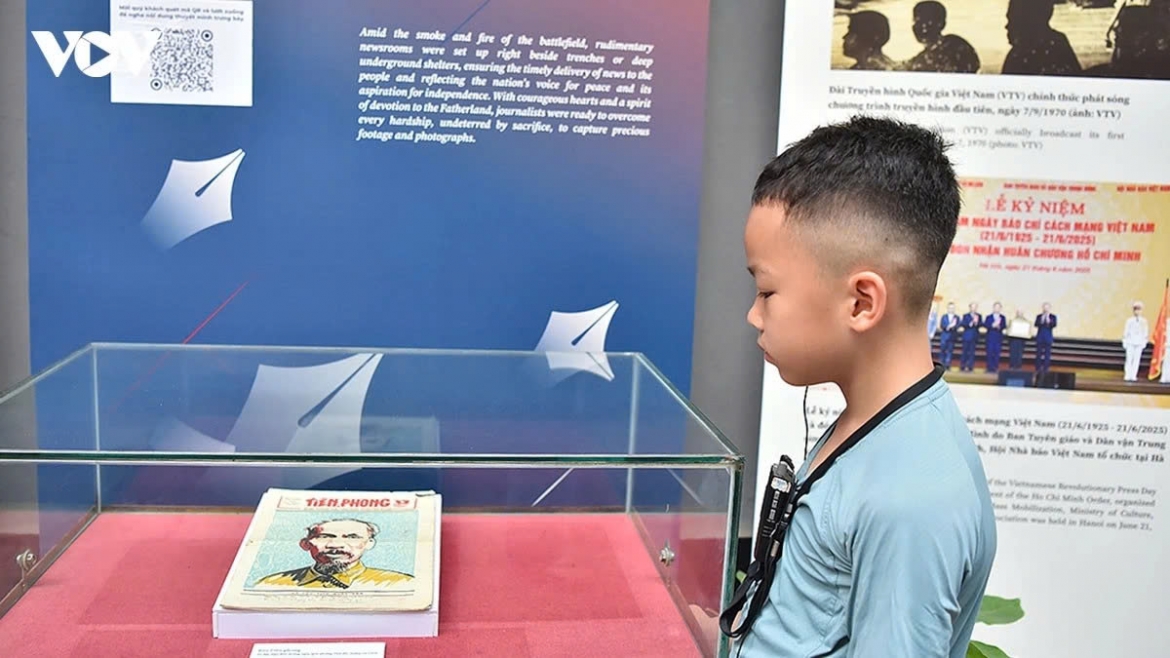 The exhibition is divided into two parts, covering historical milestones and the lives of prominent Vietnamese journalists and revolutionaries.