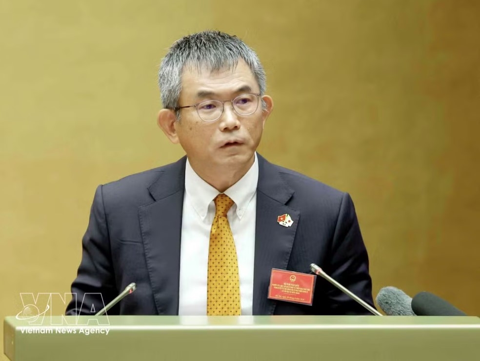 Takuya Sahashi, Vice President of Mitsubishi Corporation Vietnam, speaks at the national conference on studying, disseminating and implementing the Politburo’s Resolution No. 10-NQ/TW on developing the foreign-invested economic sector, held in Hanoi on June 30, 2026. (Photo: VNA)