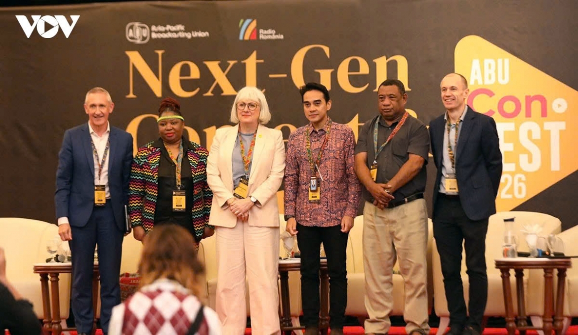 ABU ConFEST 2026 delegates pose for a group photo at the conference