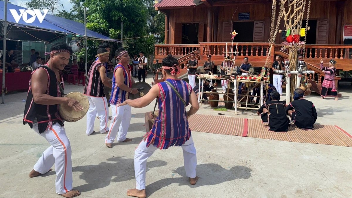 Ba Na villagers perform traditional gong dances during the annual harvest blessing ceremony in Dak Lak province
