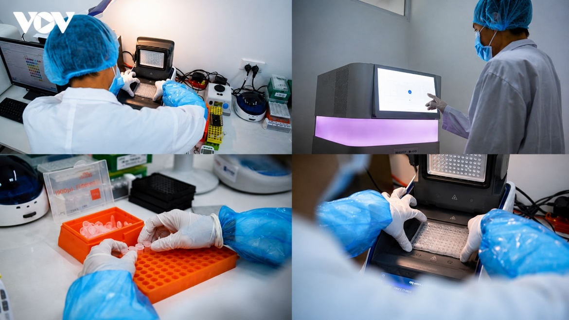 Technicians meticulously clean the outer surface of bone samples before DNA extraction to remove decades of soil, bacteria and foreign genetic material, a critical step to ensure accurate identification of Vietnam's fallen soldiers.