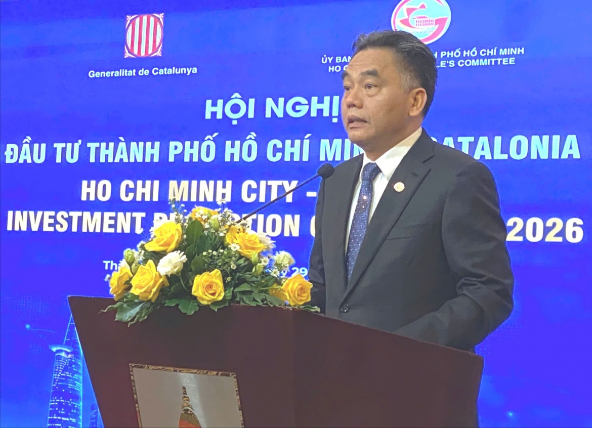 Vice Chairman of the Ho Chi Minh City People’s Committee Nguyen Loc Ha speaks at the event (Photo: sggp.org.vn)