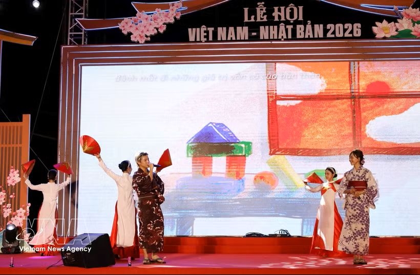 An art performance at the Vietnam-Japan Festival 2026 in Da Nang city