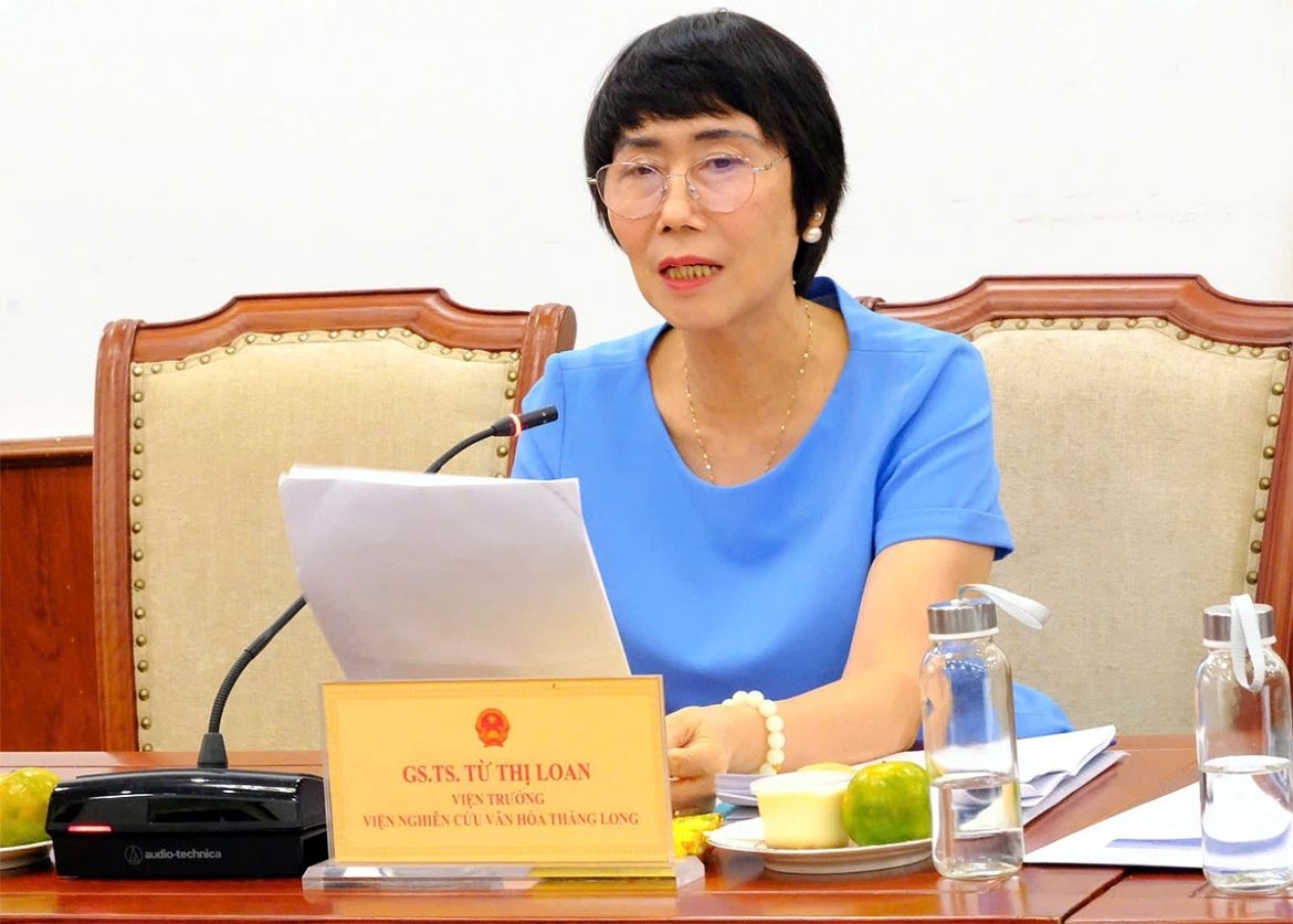 Prof. Dr. Tu Thi Loan, president of the Thang Long Institute for Cultural Studies, believes cultural identity is preserved through creativity, not by keeping heritage frozen in time