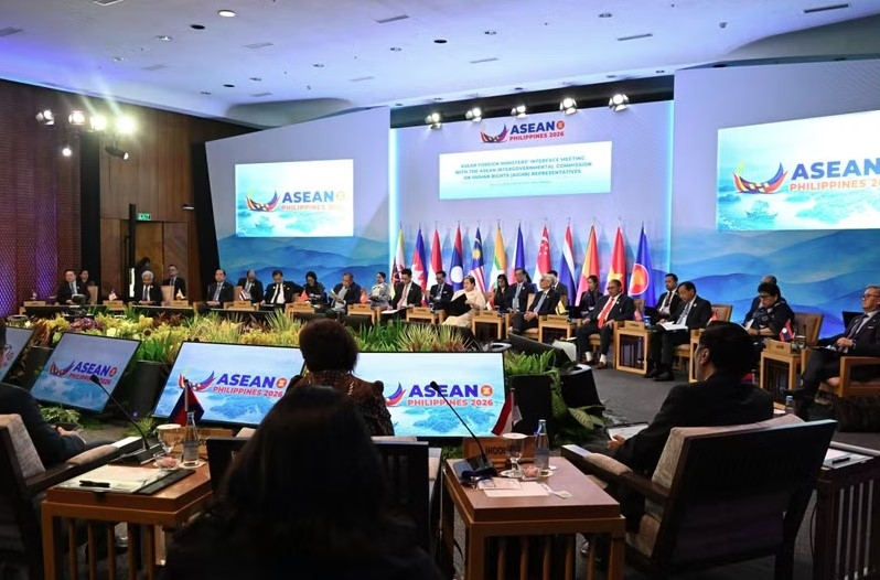At an interface meeting between ASEAN foreign ministers and AICHR representatives (Photo: MoFA)