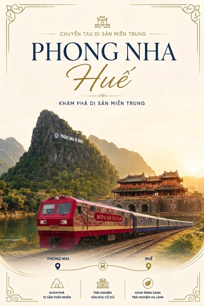 A new tourist rail service linking Phong Nha and Hue is set to launch in September, offering travelers a scenic journey through central Vietnam. (Photo: quangbinhtravel.vn)
