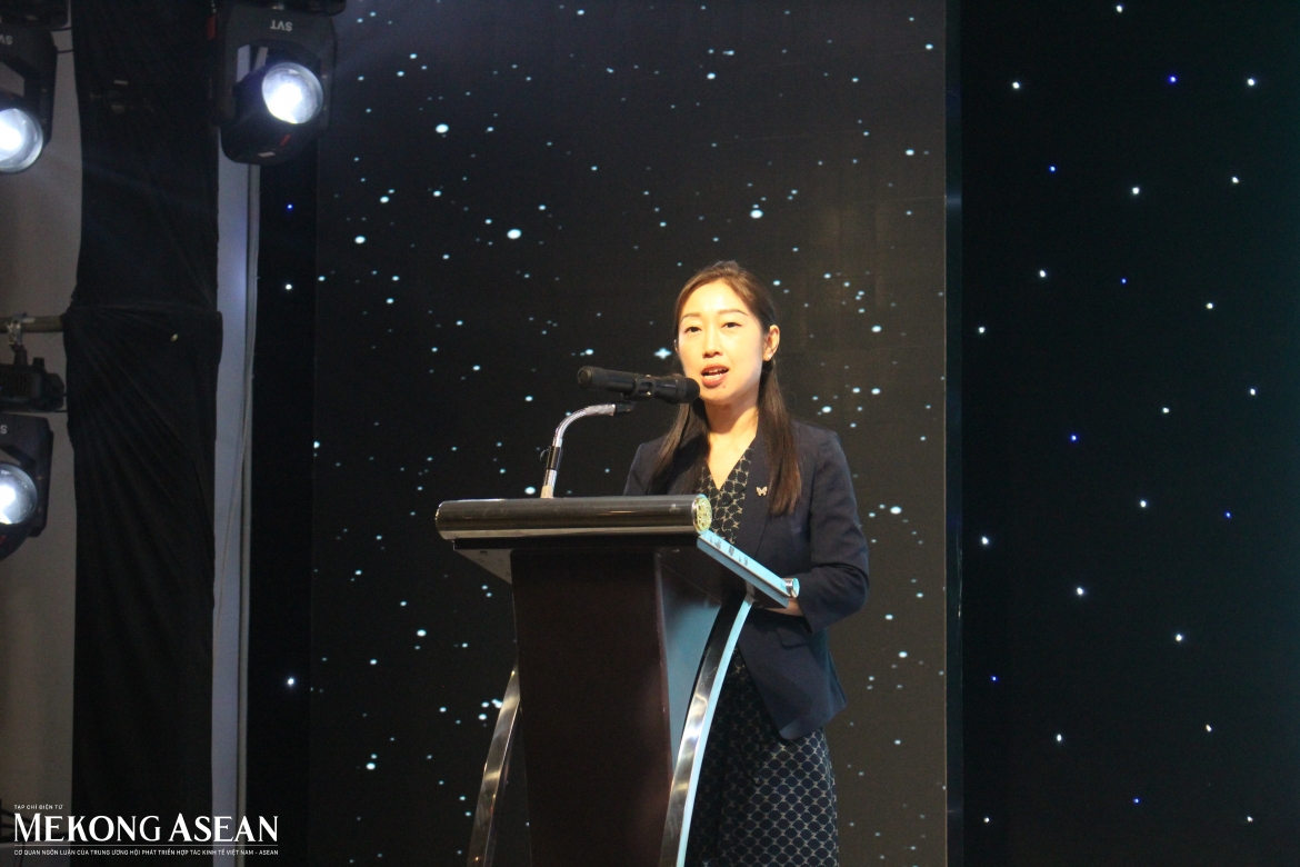 Li Dan, head of the International Cooperation Division of Hebei’s Department of Agriculture and Rural Affairs speaks at the event (Photo: Mekong ASEAN)