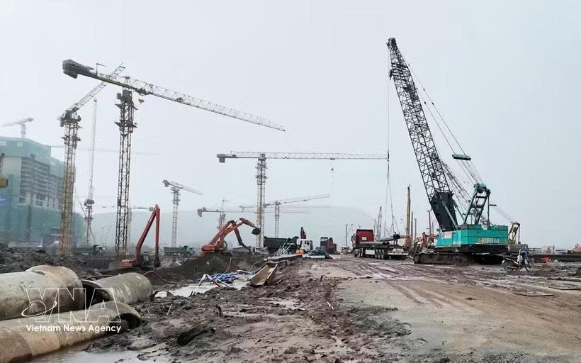 The construction site of the APEC Conference Centre in Phu Quoc special zone, An Giang province. (Photo: VNA)
