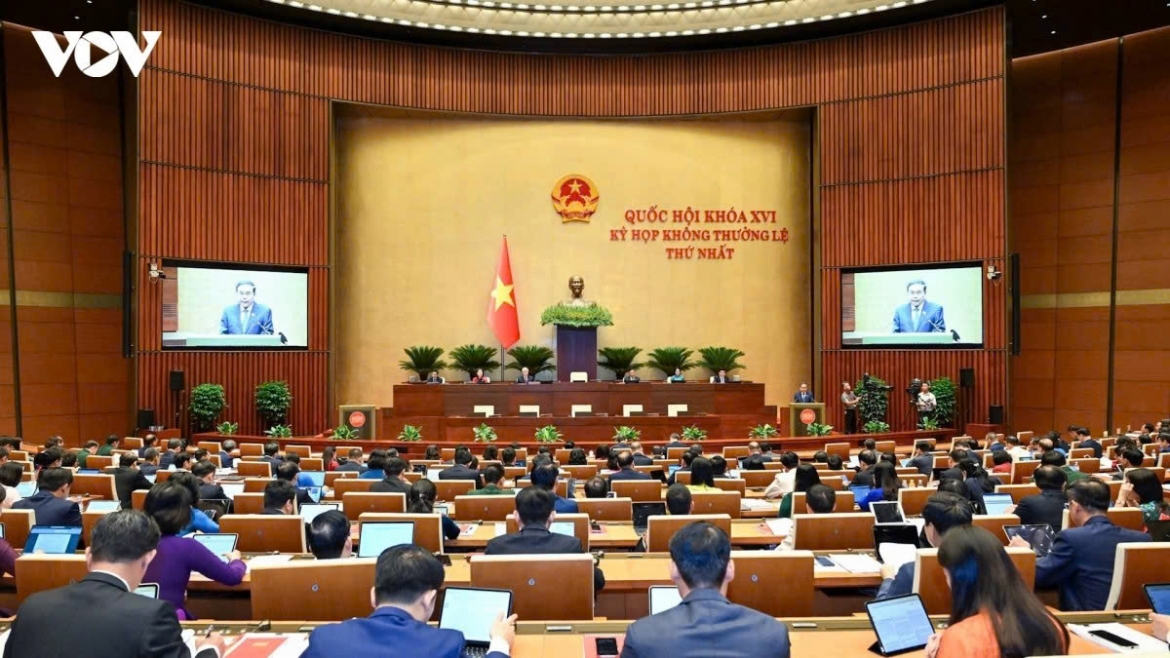 National Assembly Chairman Tran Thanh Man speaks at the first extraordinary session of the 16th legislature in Hanoi on August 3, 2026