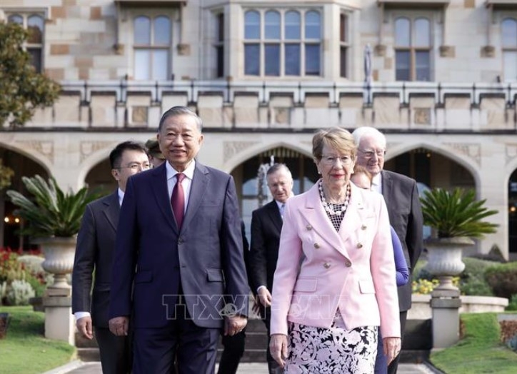 Party General Secretary and State President To Lam meets Governor of New South Wales Margaret Beazley.
(Photo: VNA)