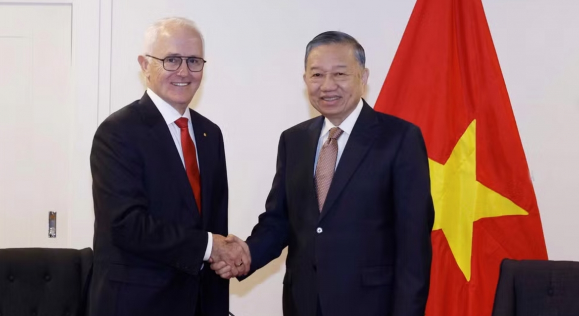 Party General Secretary, State President To Lam meets former Australian Prime Minister Malcolm Turnbull AC, Chairman of Advanced Navigation.
(Photo: VNA)